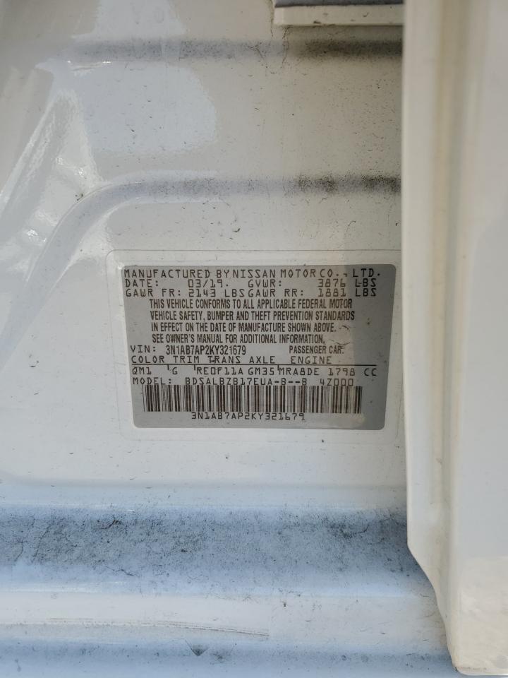 3N1AB7AP2KY321679 NISSAN SENTRA 2019