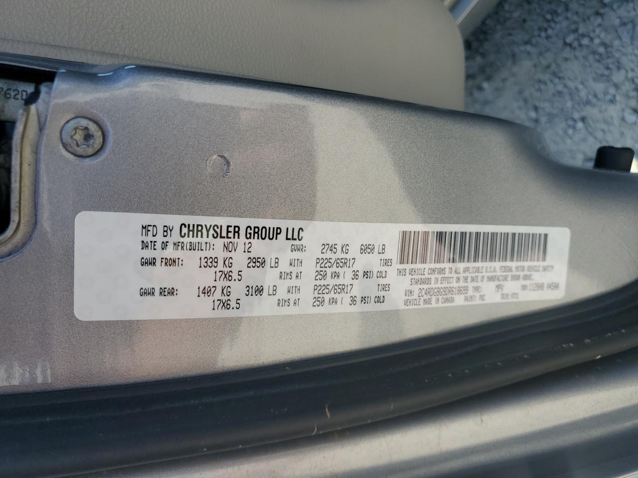 2013 Dodge Grand Caravan Se vin: 2C4RDGBG9DR618699