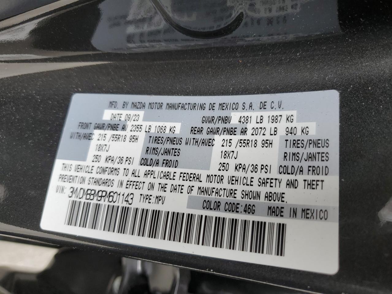 3MVDMBBM9RM601143 2024 Mazda Cx-30 Select