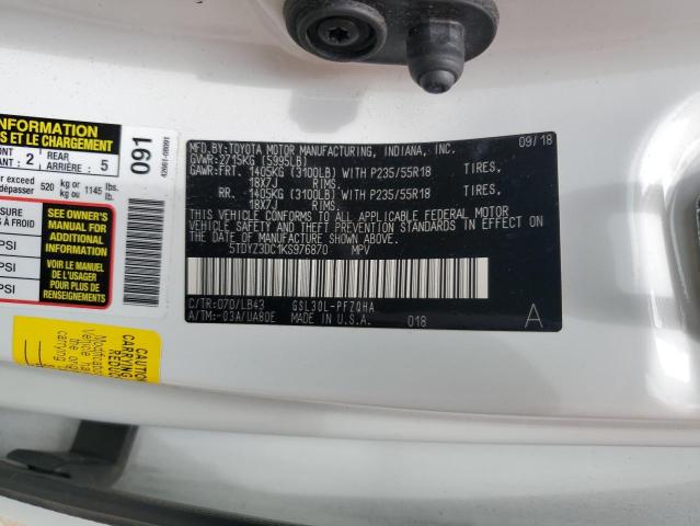 2019 TOYOTA SIENNA XLE - 5TDYZ3DC1KS976870