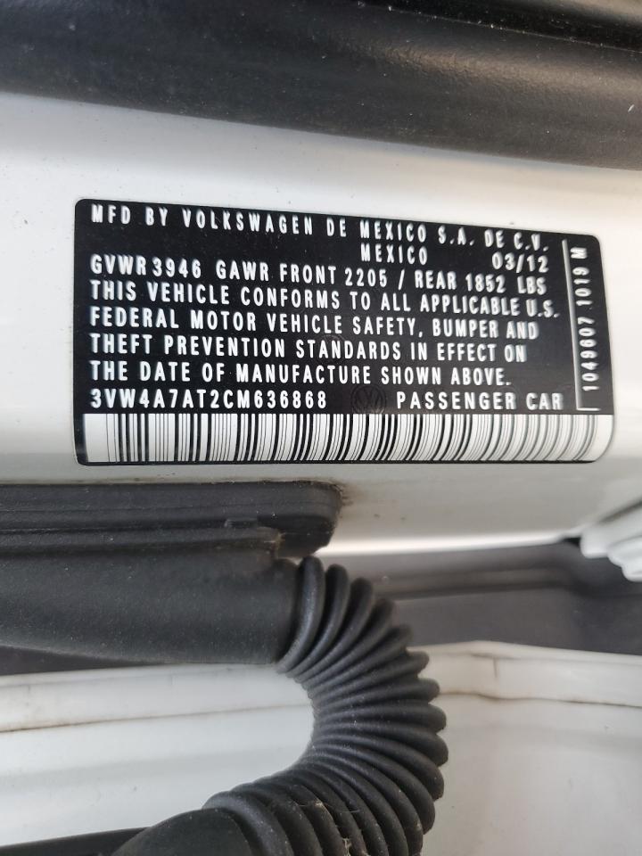 3VW4A7AT2CM636868 2012 Volkswagen Beetle Turbo