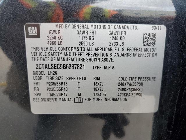 2011 GMC Terrain Sle VIN: 2CTALSEC9B6387821 Lot: 58453014