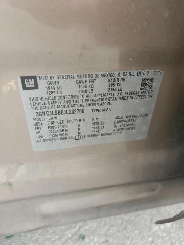 2018 Chevrolet Trax 1Lt VIN: 3GNCJLSB0JL202780 Lot: 59941284