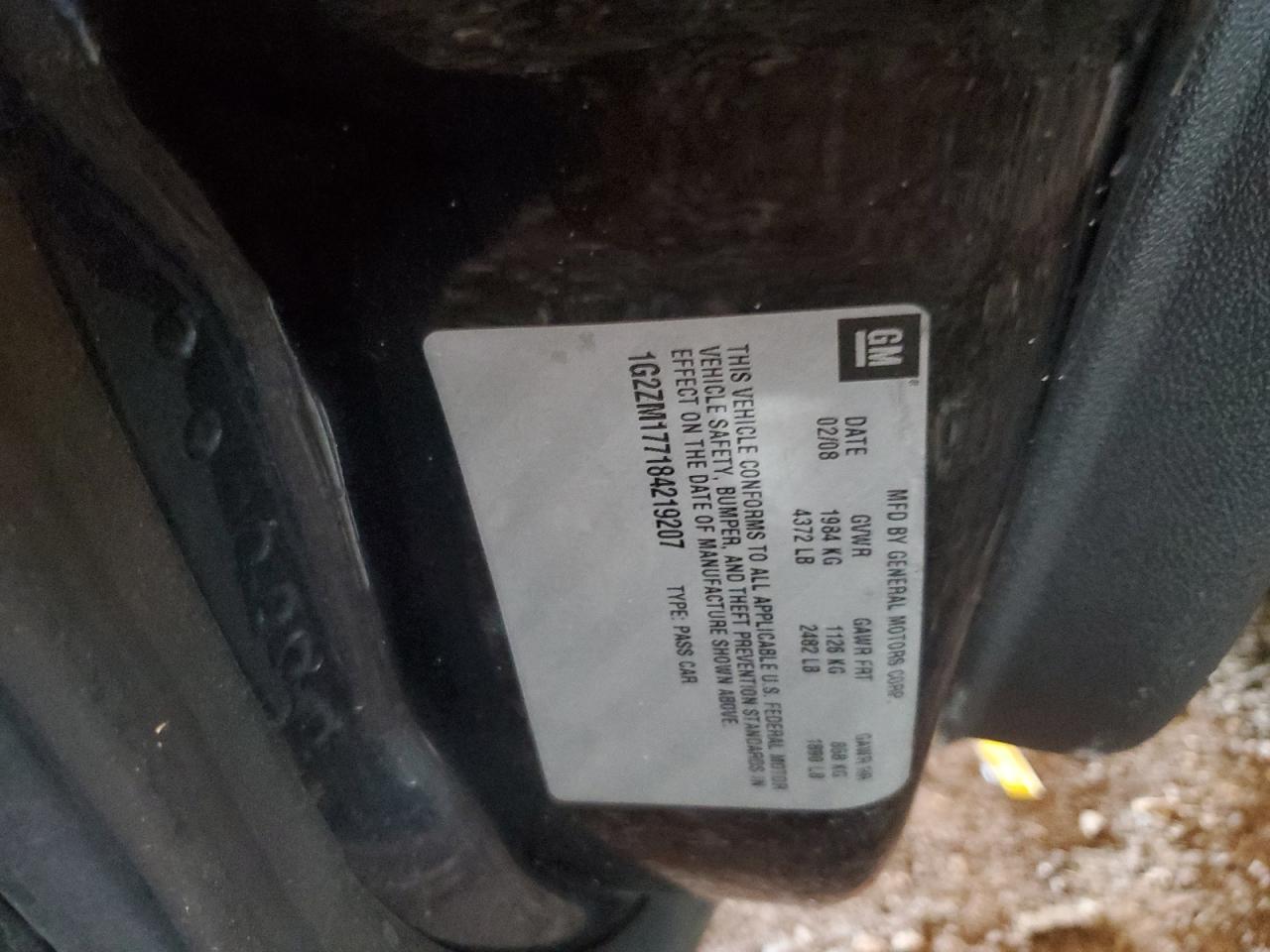 1G2ZM177184219207 2008 Pontiac G6 Gxp