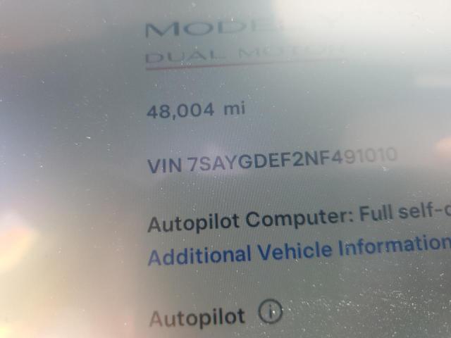 2022 Tesla Model Y VIN: 7SAYGDEF2NF491010 Lot: 61088484