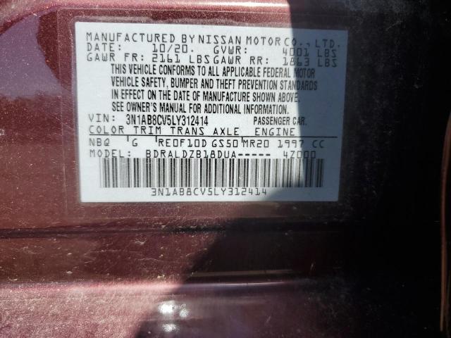 2020 Nissan Sentra Sv VIN: 3N1AB8CV5LY312414 Lot: 58179984