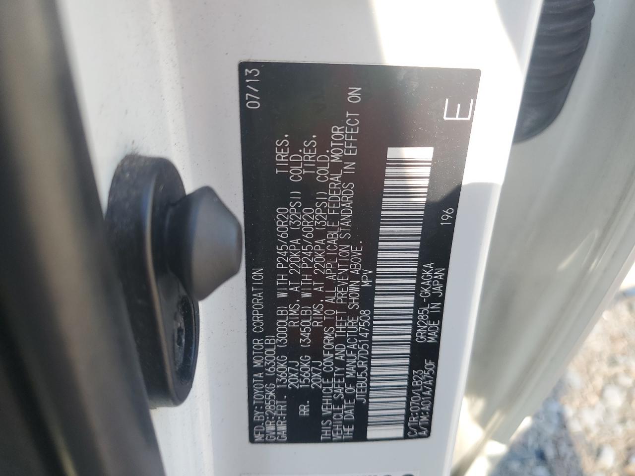 JTEBU5JR7D5147508 2013 Toyota 4Runner Sr5