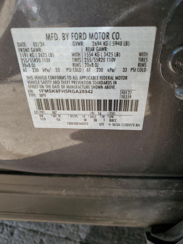 1FMSK8FH5RGA28942 2024 Ford Explorer Limited