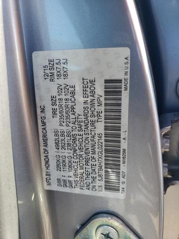 2016 Acura Rdx Advance VIN: 5J8TB4H7XGL022145 Lot: 60025854