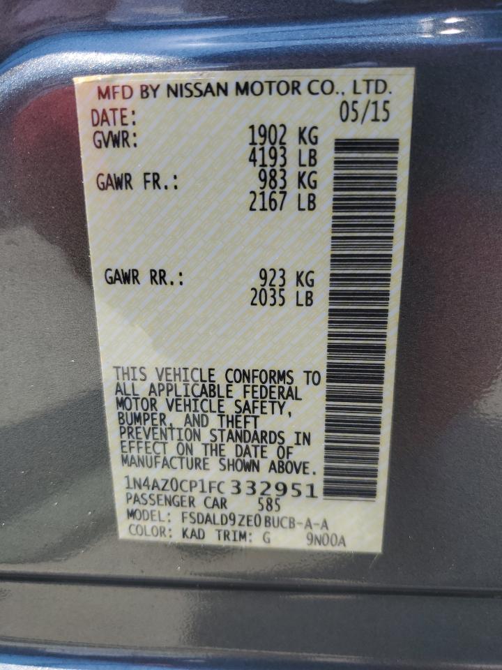 1N4AZ0CP1FC332951 2015 Nissan Leaf S