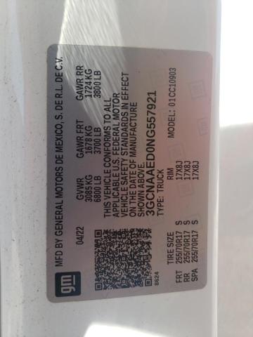 2022 Chevrolet Silverado C1500 VIN: 3GCNAAED0NG557921 Lot: 58445374