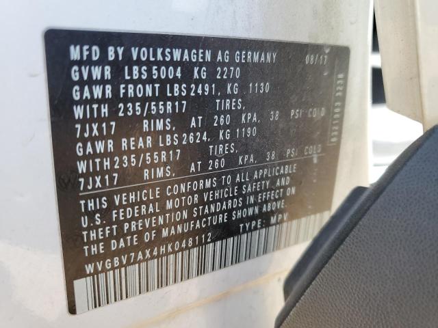 2017 Volkswagen Tiguan S VIN: WVGBV7AX4HK048112 Lot: 60103474