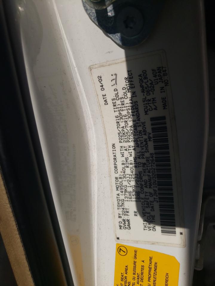 JTJHF10U320272648 2002 Lexus Rx 300