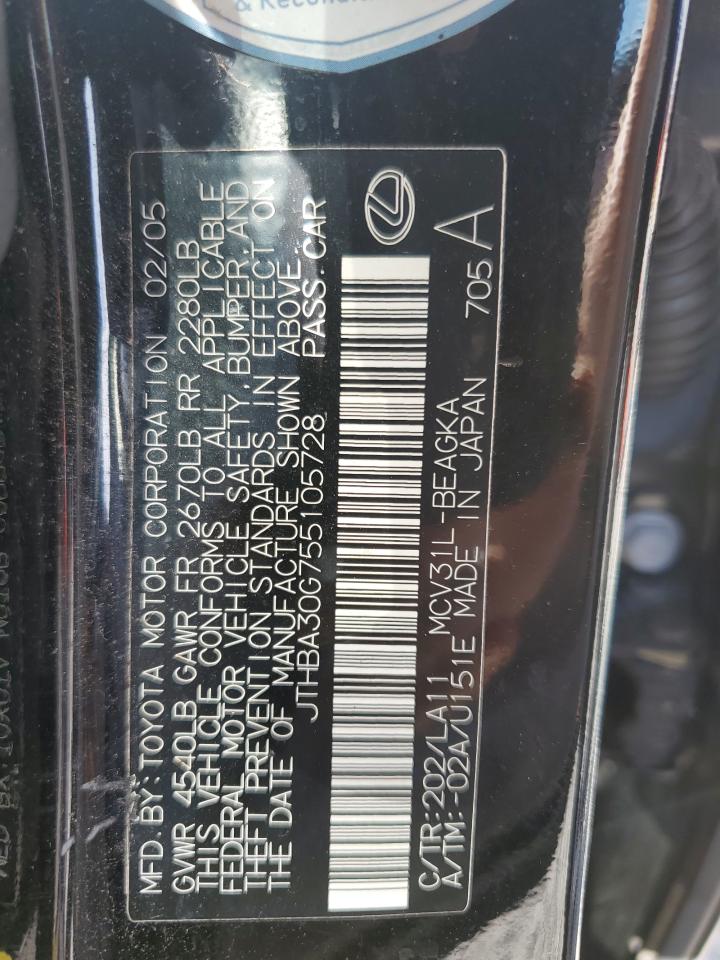 JTHBA30G755105728 2005 Lexus Es 330