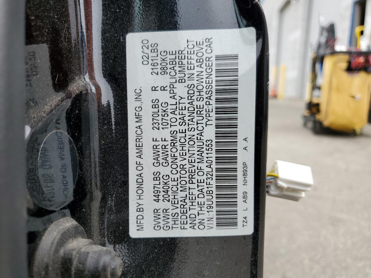 19UUB1F32LA011553 2020 Acura Tlx