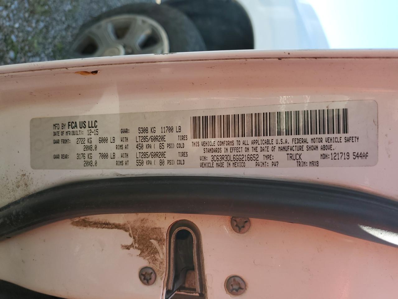 3C63R3DL6GG216652 2016 Ram 3500 Slt