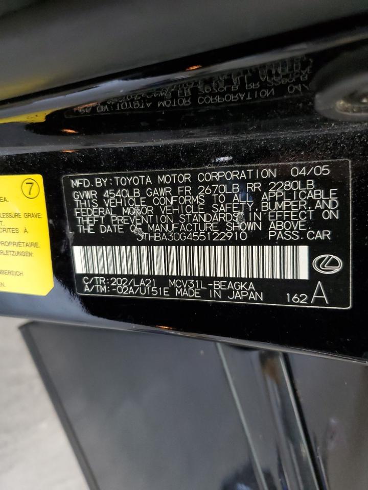 JTHBA30G455122910 2005 Lexus Es 330