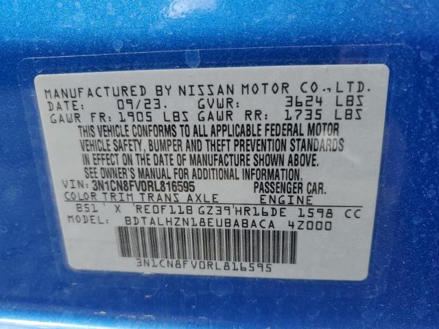 2024 Nissan Versa Sr VIN: 3N1CN8FV0RL816595 Lot: 58523984