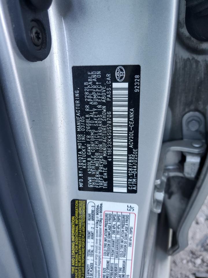 4T1BE32K45U578706 2005 Toyota Camry Le