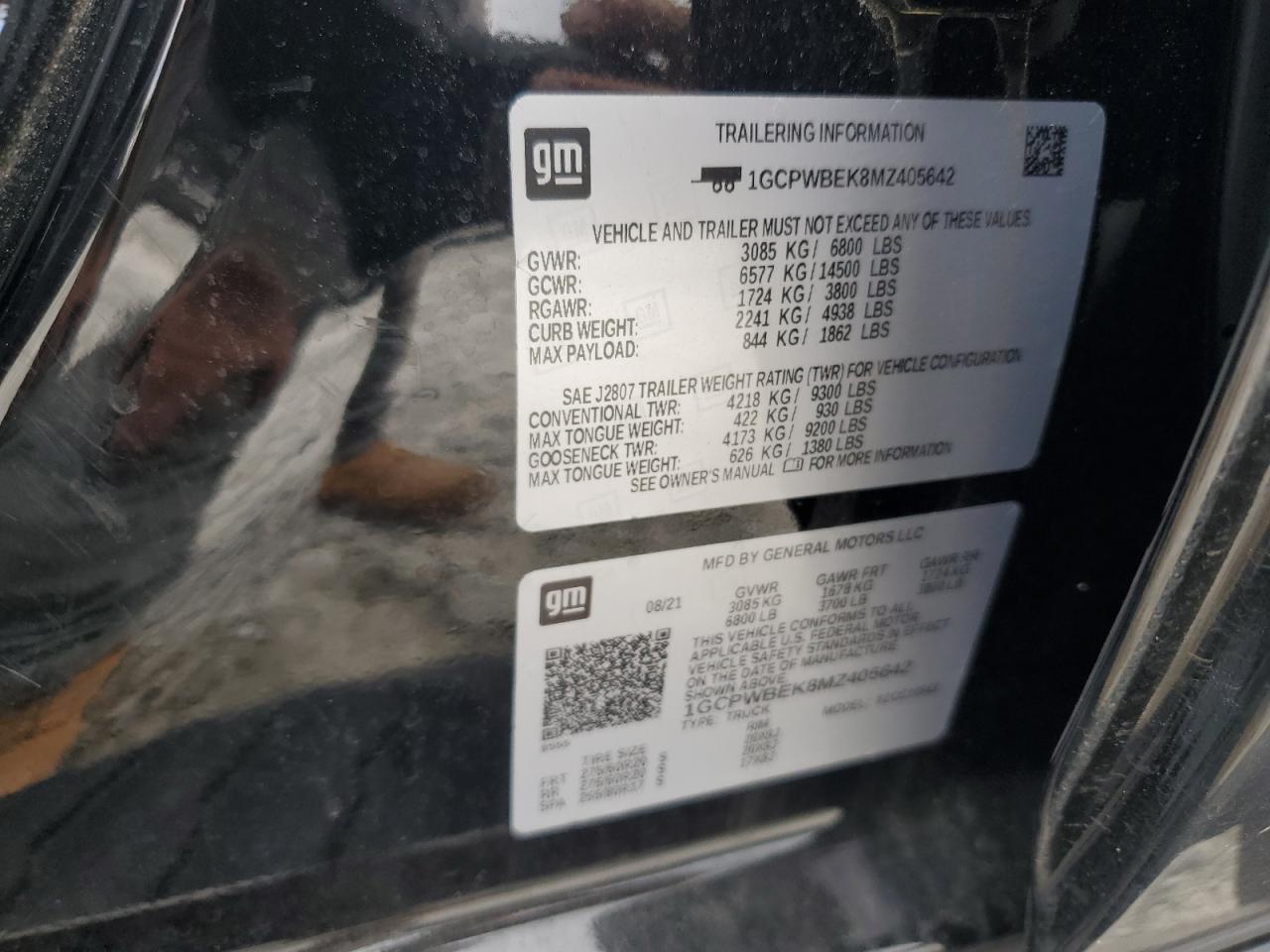 1GCPWBEK8MZ405642 CHEVROLET ALL Models 2021