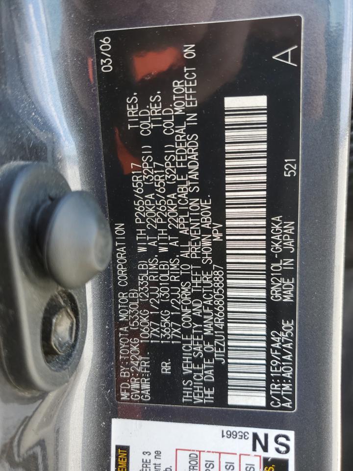 JTEZU14R668058887 2006 Toyota 4Runner Sr5