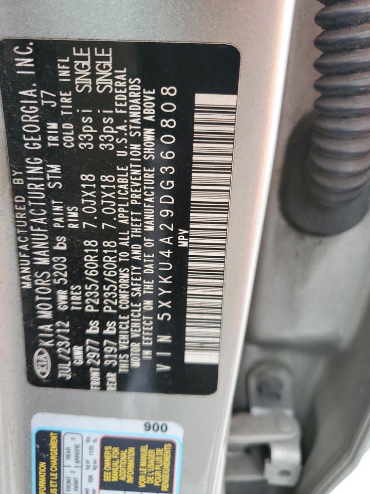 5XYKU4A29DG360808 2013 Kia Sorento Ex