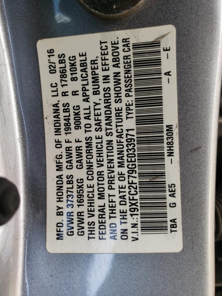 19XFC2F79GE033971 HONDA CIVIC 2016