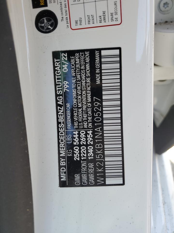 W1K2J5KB1NA105297 2022 Mercedes-Benz Cls 450 4Matic