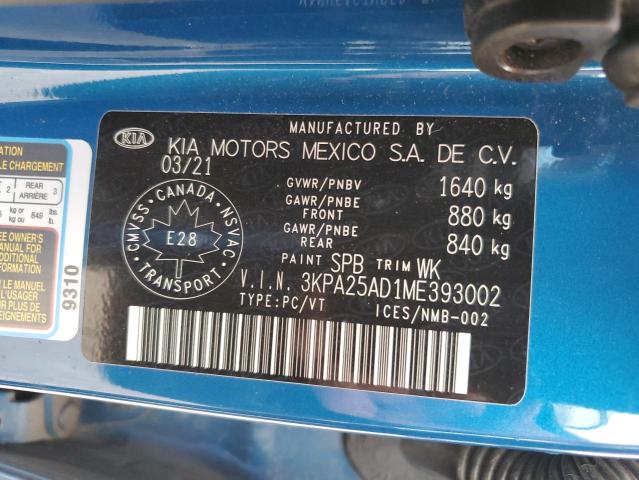 2021 Kia Rio S VIN: 3KPA25AD1ME393002 Lot: 60451544