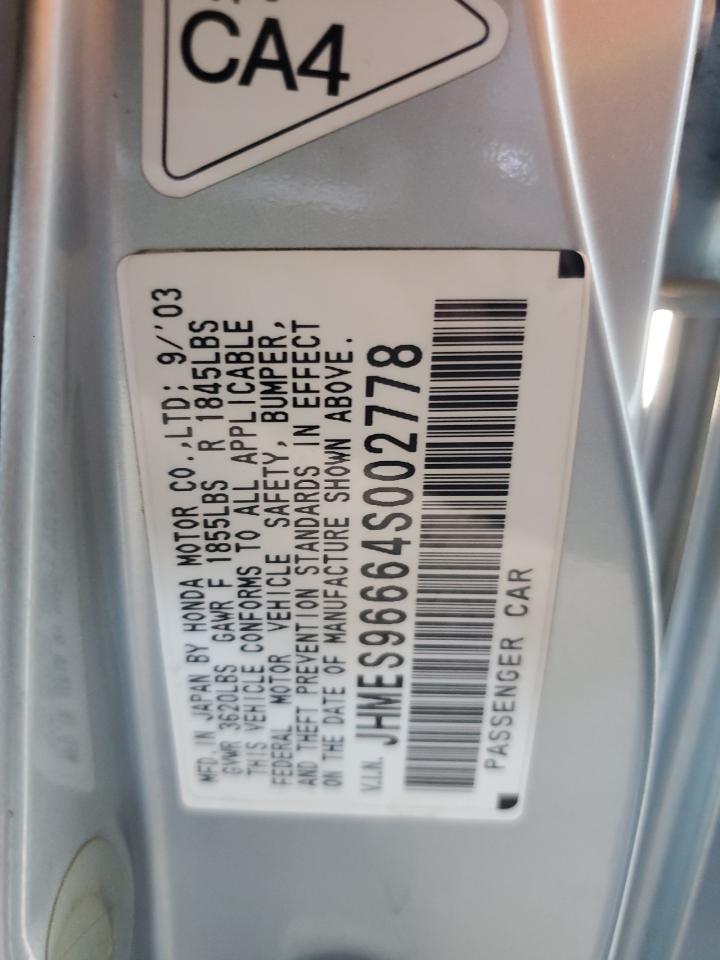 JHMES96664S002778 2004 Honda Civic Hybrid