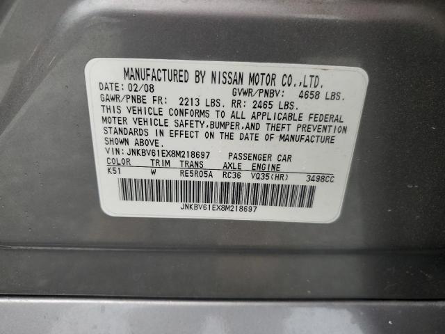 2008 Infiniti G35 VIN: JNKBV61EX8M218697 Lot: 57673274