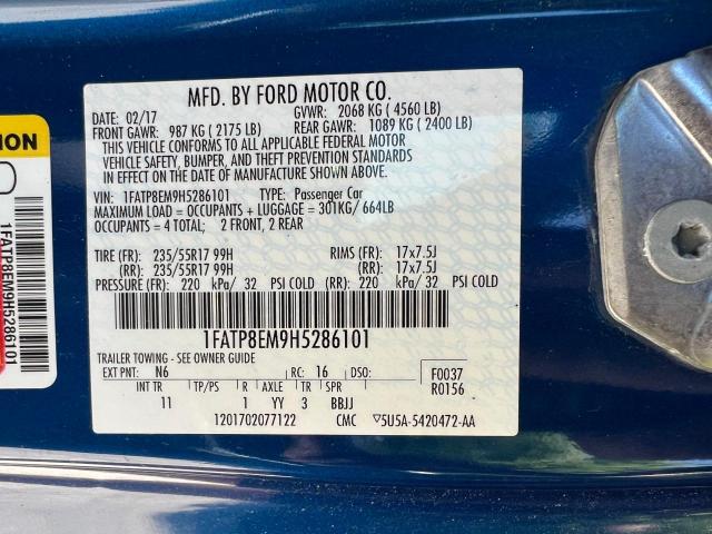 2017 Ford Mustang VIN: 1FATP8EM9H5286101 Lot: 57774054