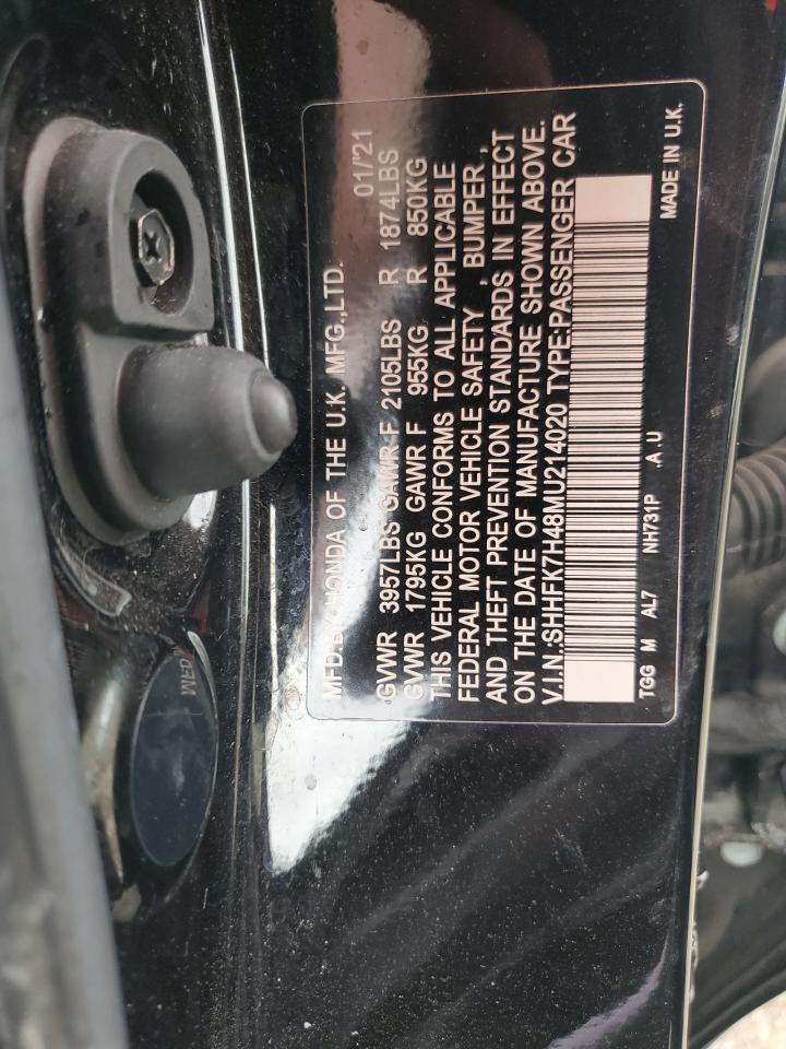 SHHFK7H48MU214020 2021 Honda Civic Sport SHHFK7H48MU214020 2021 Honda Civic Sport