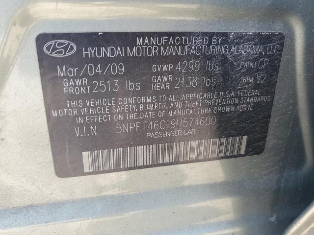 2009 Hyundai Sonata Gls VIN: 5NPET46C19H574600 Lot: 59655234