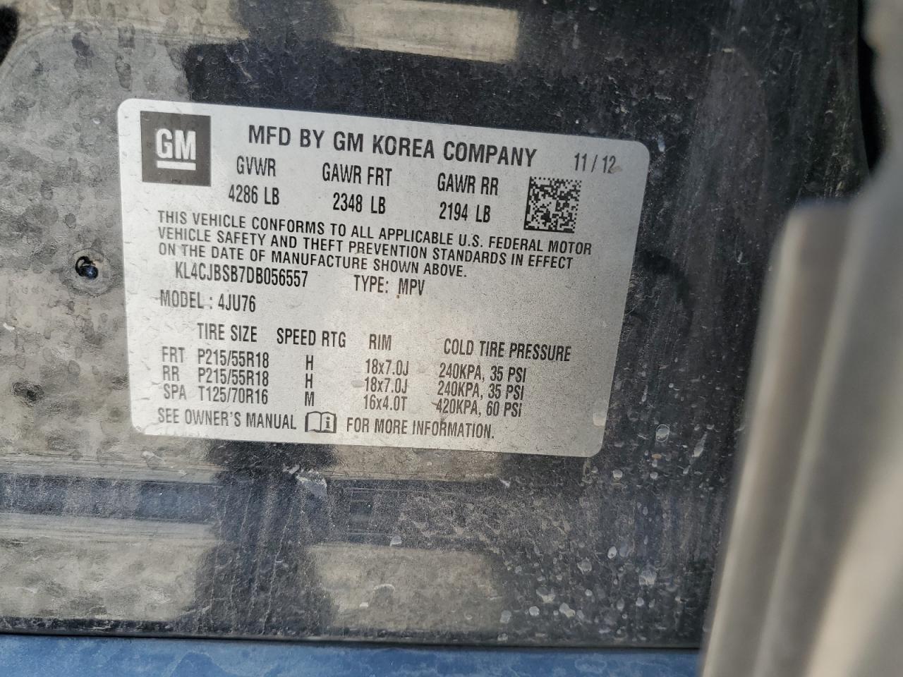 KL4CJBSB7DB056557 2013 Buick Encore Convenience