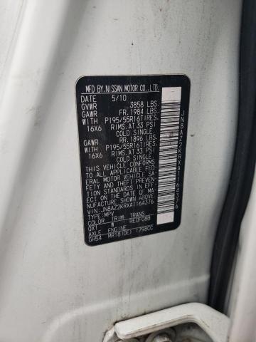 2010 Nissan Cube Base VIN: JN8AZ2KRXAT164376 Lot: 60100234