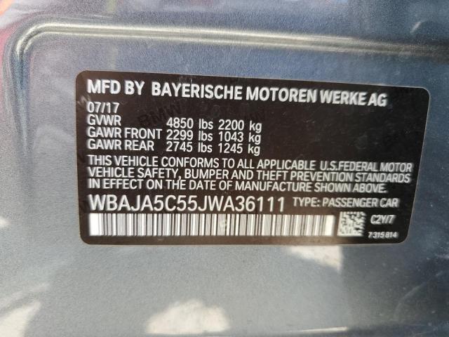 VIN WBAJA5C55JWA36111 2018 BMW 5 Series, 530 I no.13