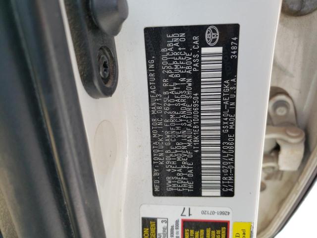 2013 Toyota Avalon Base VIN: 4T1BK1EB1DU069504 Lot: 60149854