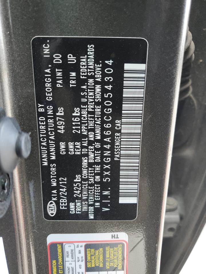 5XXGN4A66CG054304 2012 Kia Optima Ex