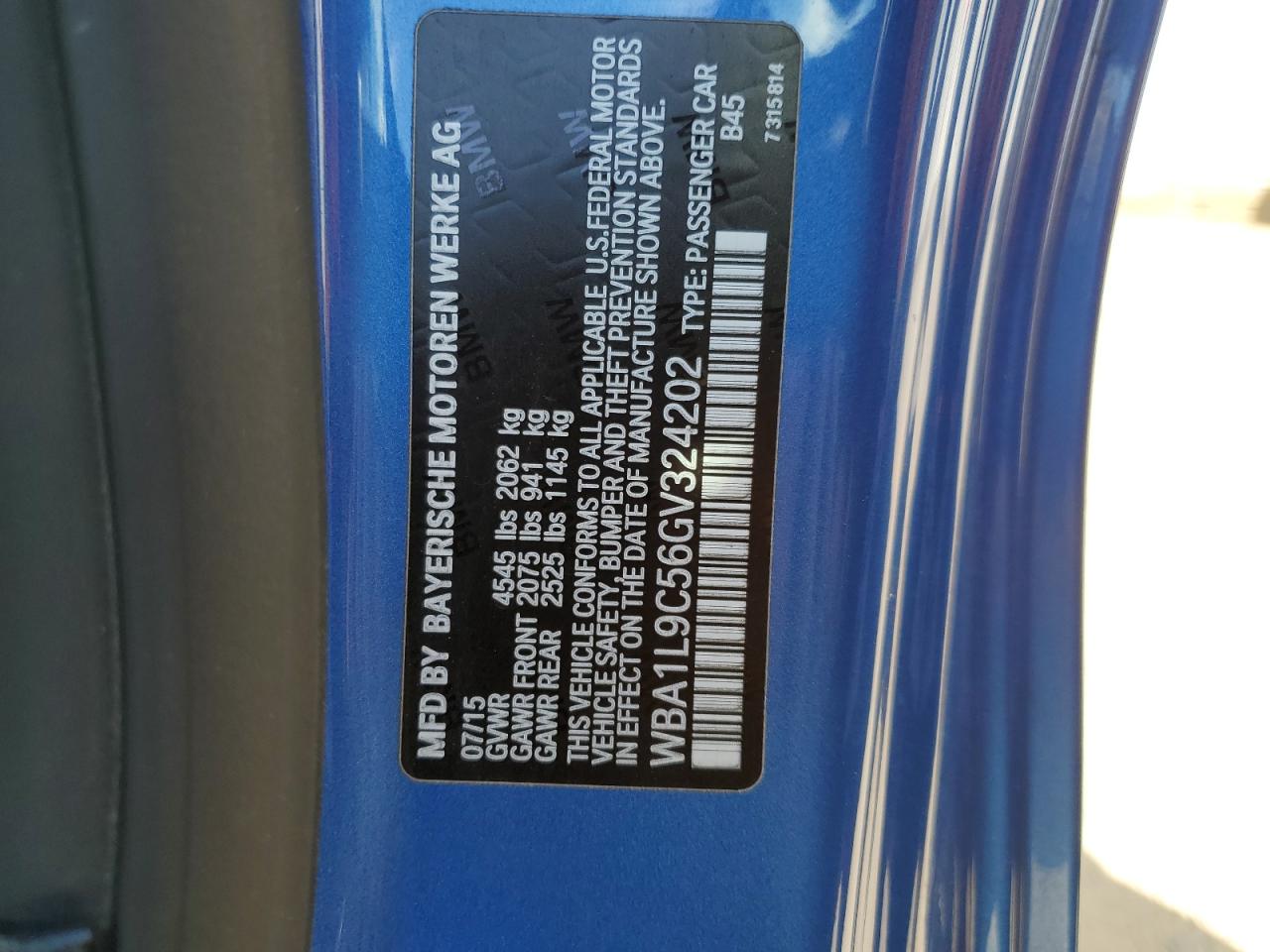 WBA1L9C56GV324202 2016 BMW 228 Xi Sulev