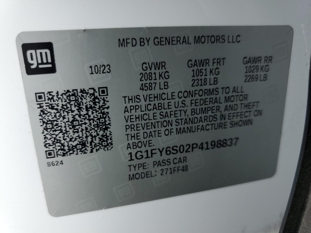 1G1FY6S02P4198837 CHEVROLET BOLT 2023