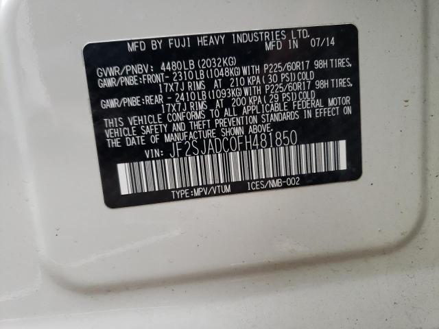 2015 Subaru Forester 2.5I Premium VIN: JF2SJADC0FH481850 Lot: 60935524