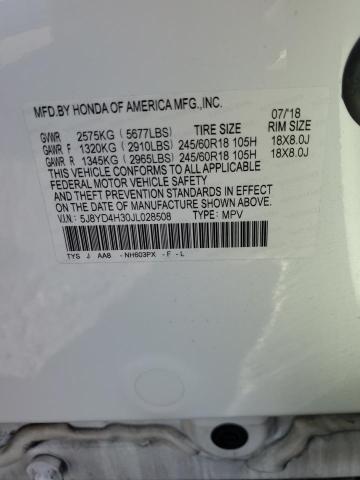 2018 Acura Mdx VIN: 5J8YD4H30JL028508 Lot: 60290074