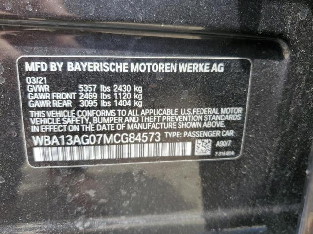 VIN WBA13AG07MCG84573 2021 BMW 5 Series, 530E no.12