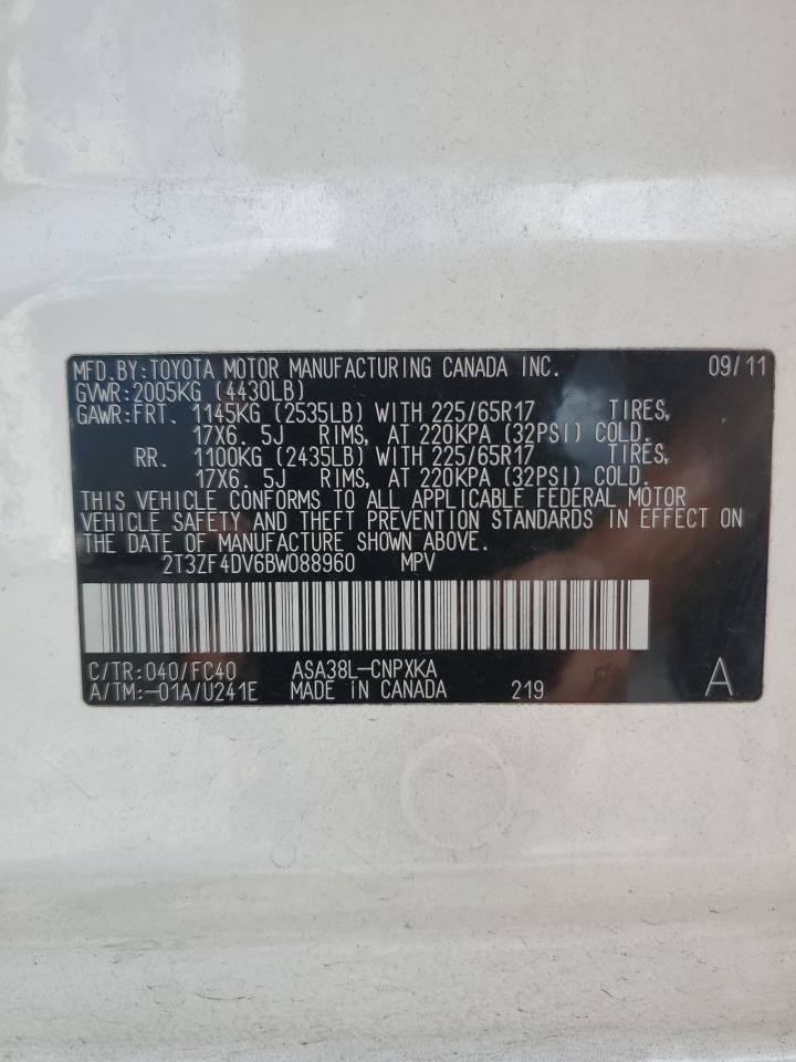 2T3ZF4DV6BW088960 2011 Toyota Rav4