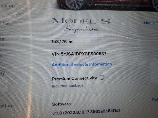 2012 Tesla Model S VIN: 5YJSA1DPXCFS00537 Lot: 57032634