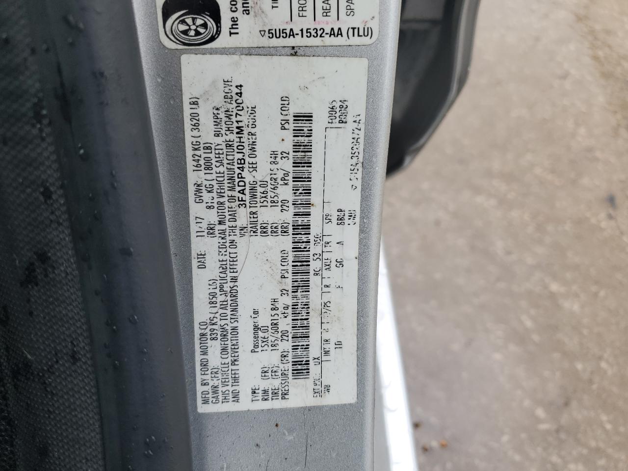 3FADP4BJ0HM170044 FORD FIESTA 2017