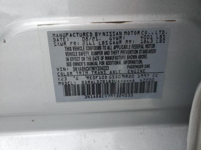 2021 Nissan Sentra Sv VIN: 3N1AB8CV7MY324033 Lot: 57906844