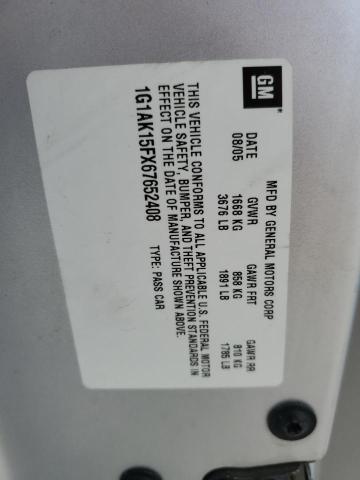 2006 Chevrolet Cobalt Ls VIN: 1G1AK15FX67652408 Lot: 58629504