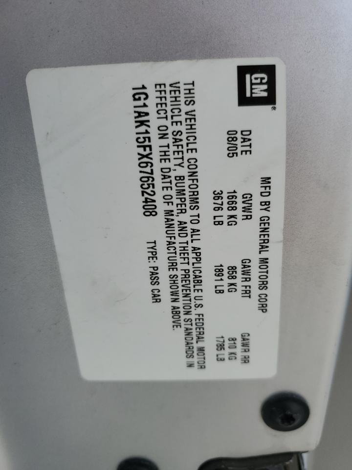 1G1AK15FX67652408 2006 Chevrolet Cobalt Ls